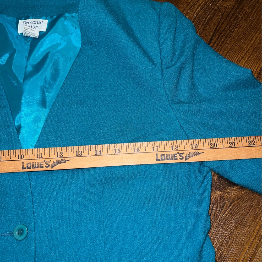 Vinatge 90s Personal Petite Blue Office  Chic Button Up Blazer Jacket Size 12 - Picture 12 of 13